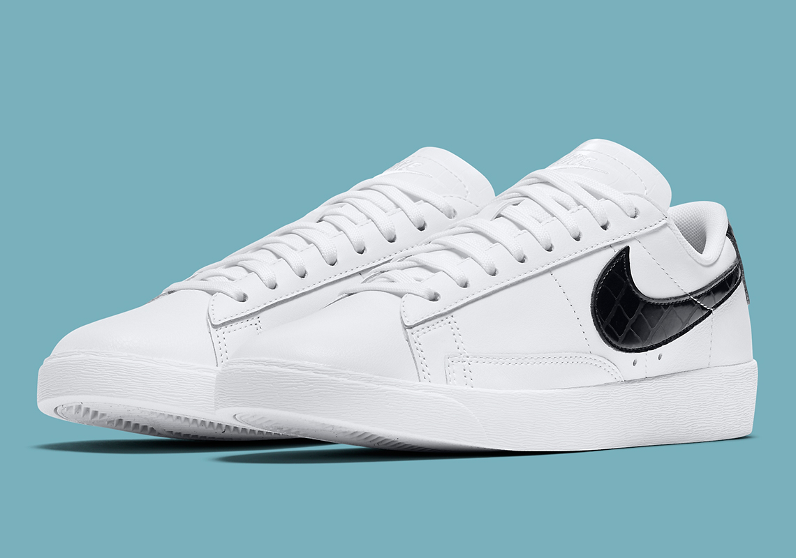 nike blazer low black and white