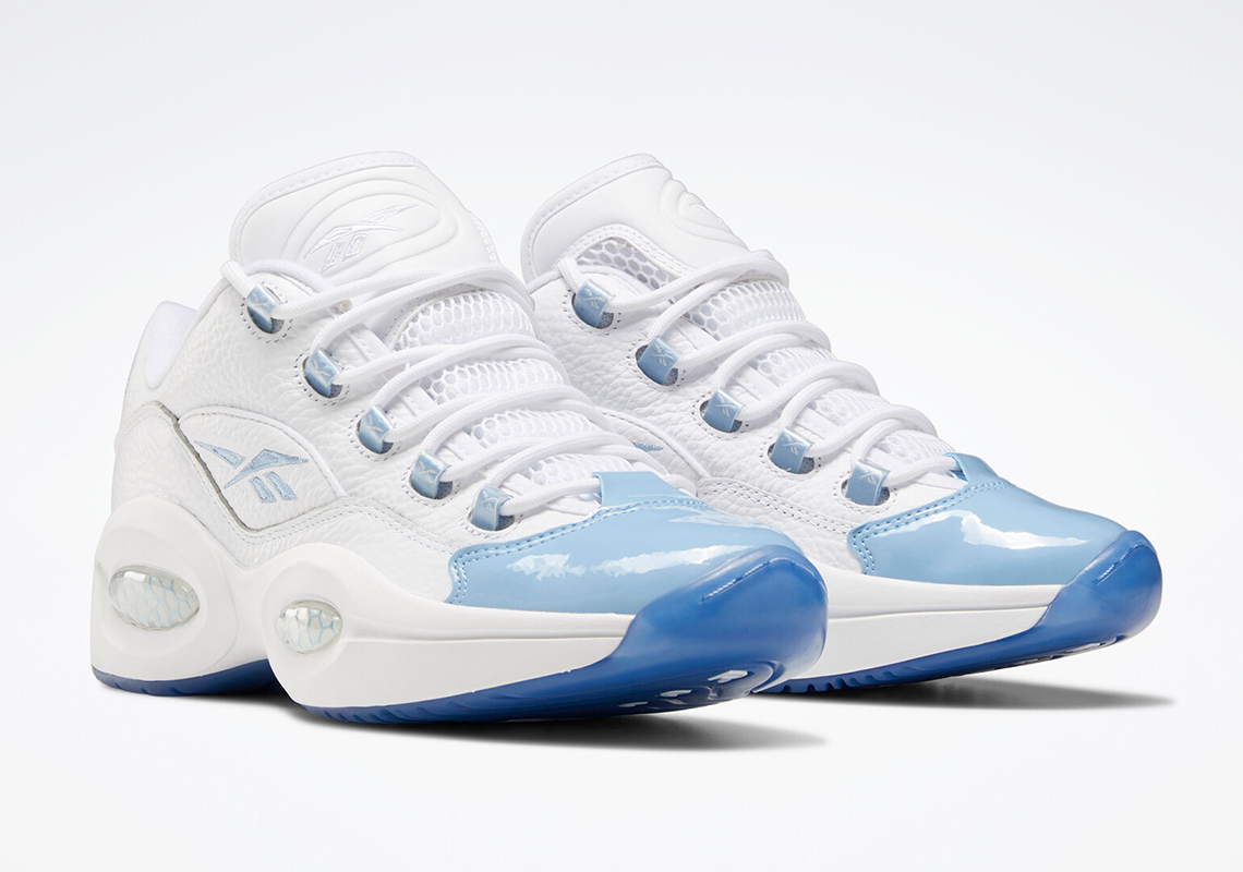 The Reebok Question Low Appears In A Patent Carolina Blue