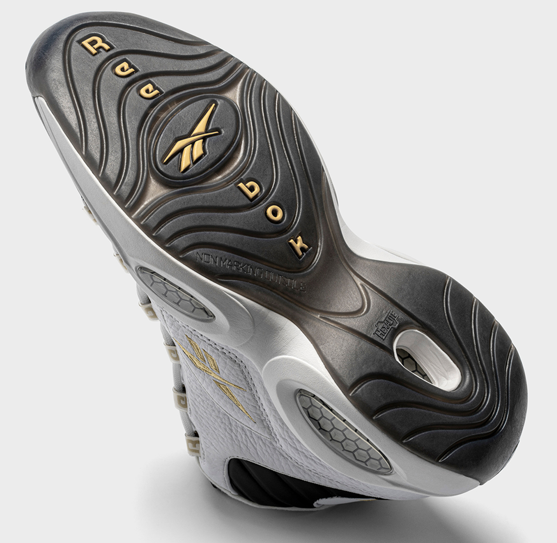 reebok question black gold