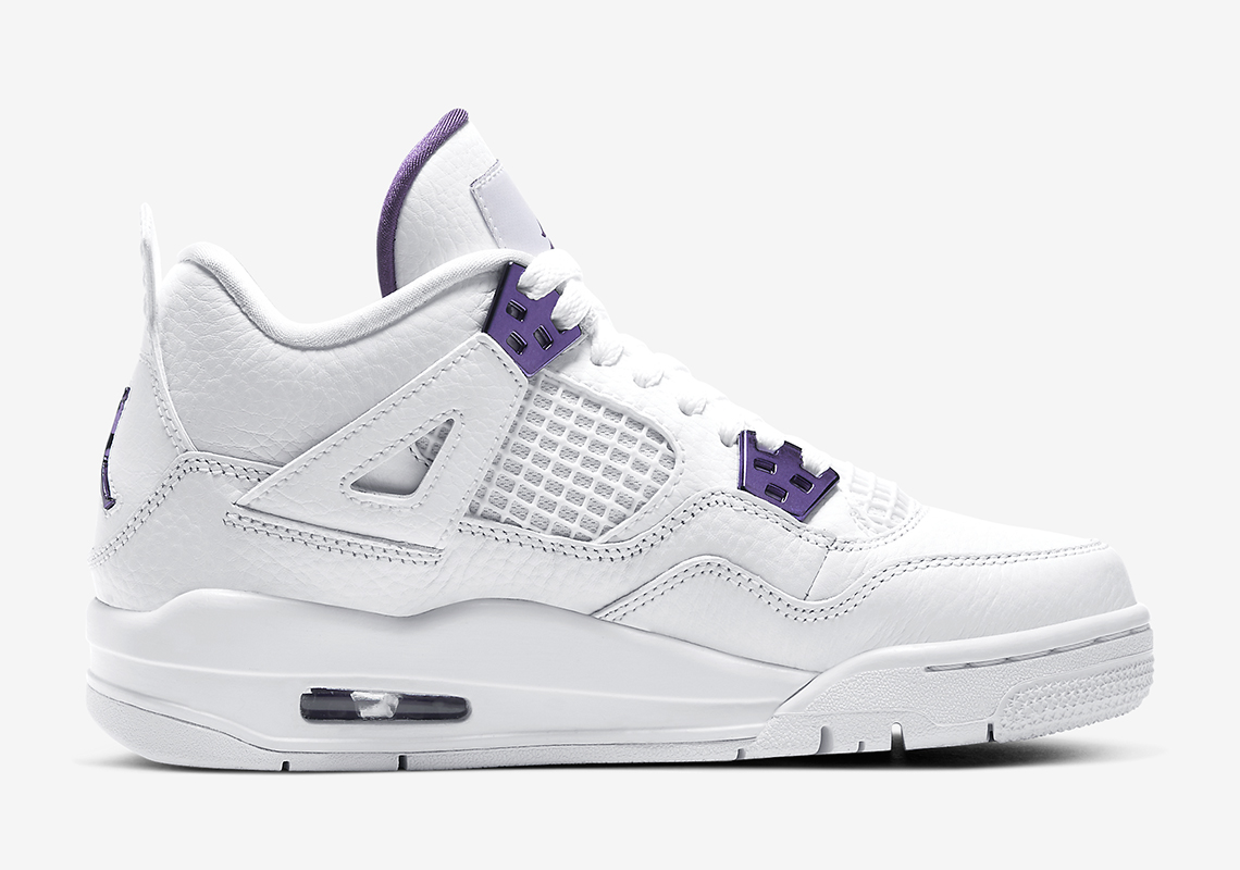 metallic purple jordan 4 grade school