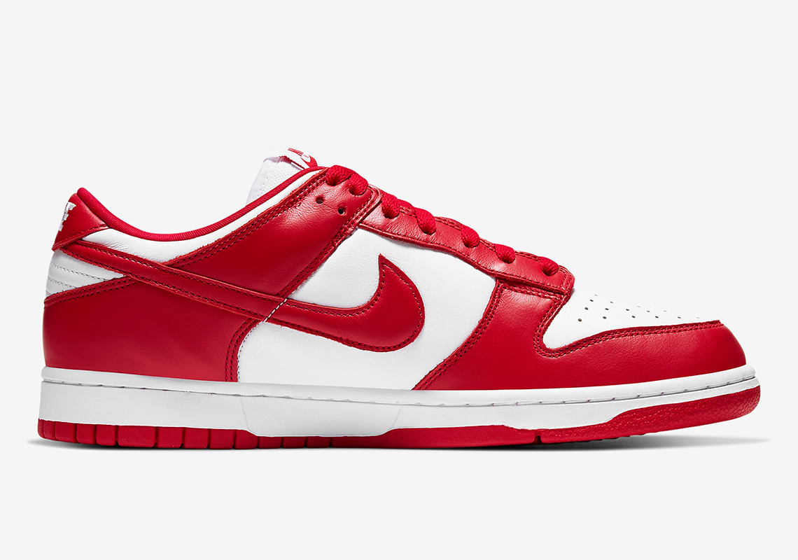 nike sb dunk low red and white