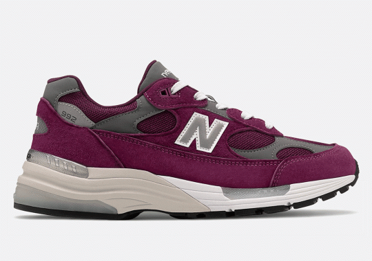 The New Balance 992 Appears In A Classic Maroon And Grey