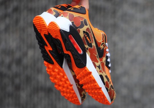 The Third Nike Air Max 90 “Duck Camo” Of 2020 Emerges With Bright Orange