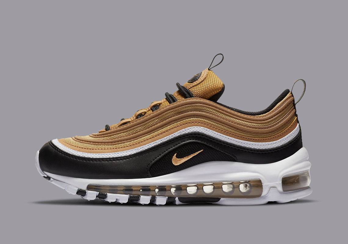 nike air max 97 black with gold tick