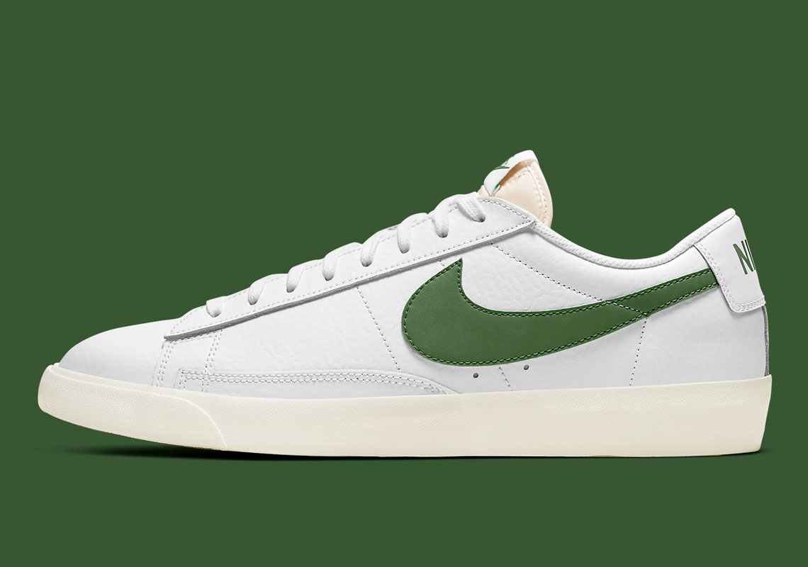 nike blazer white green