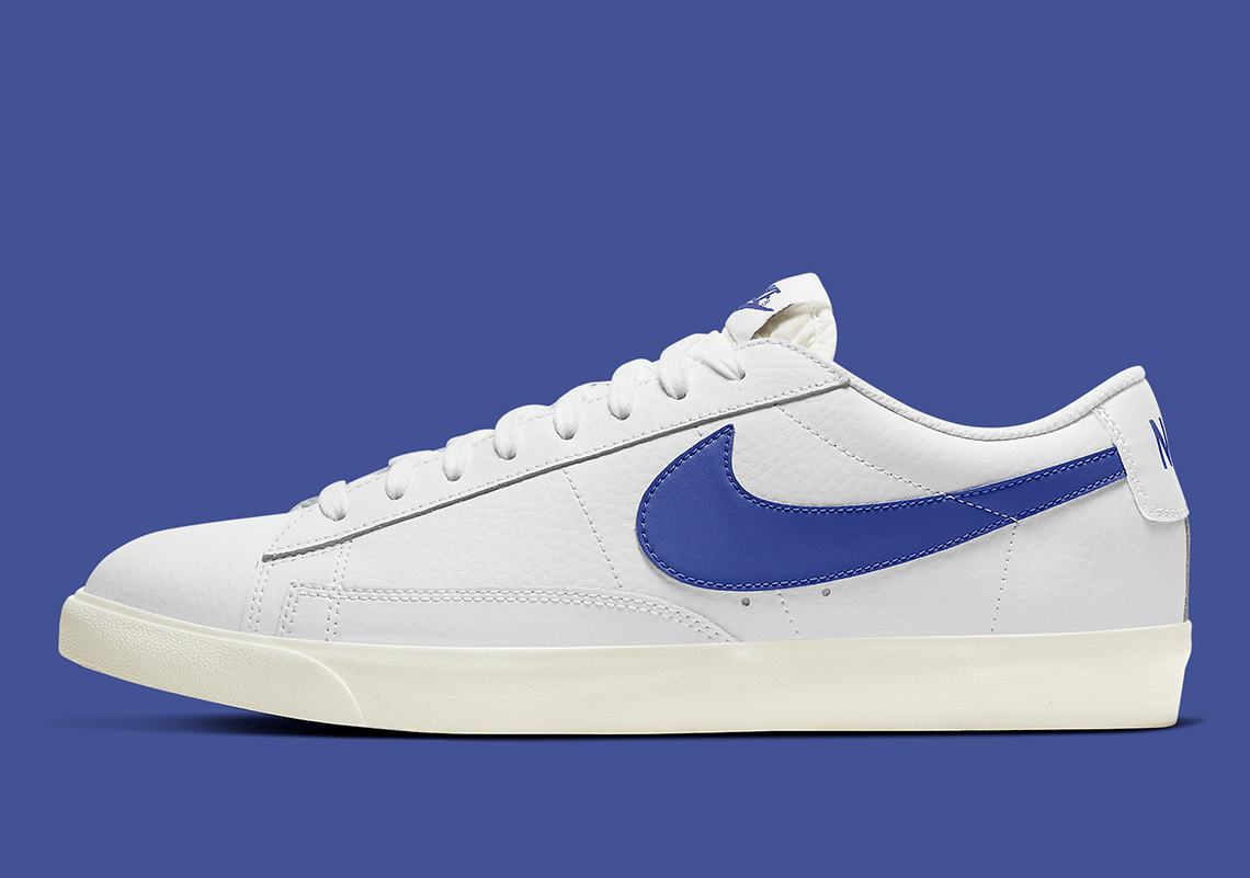 nike white with blue swoosh