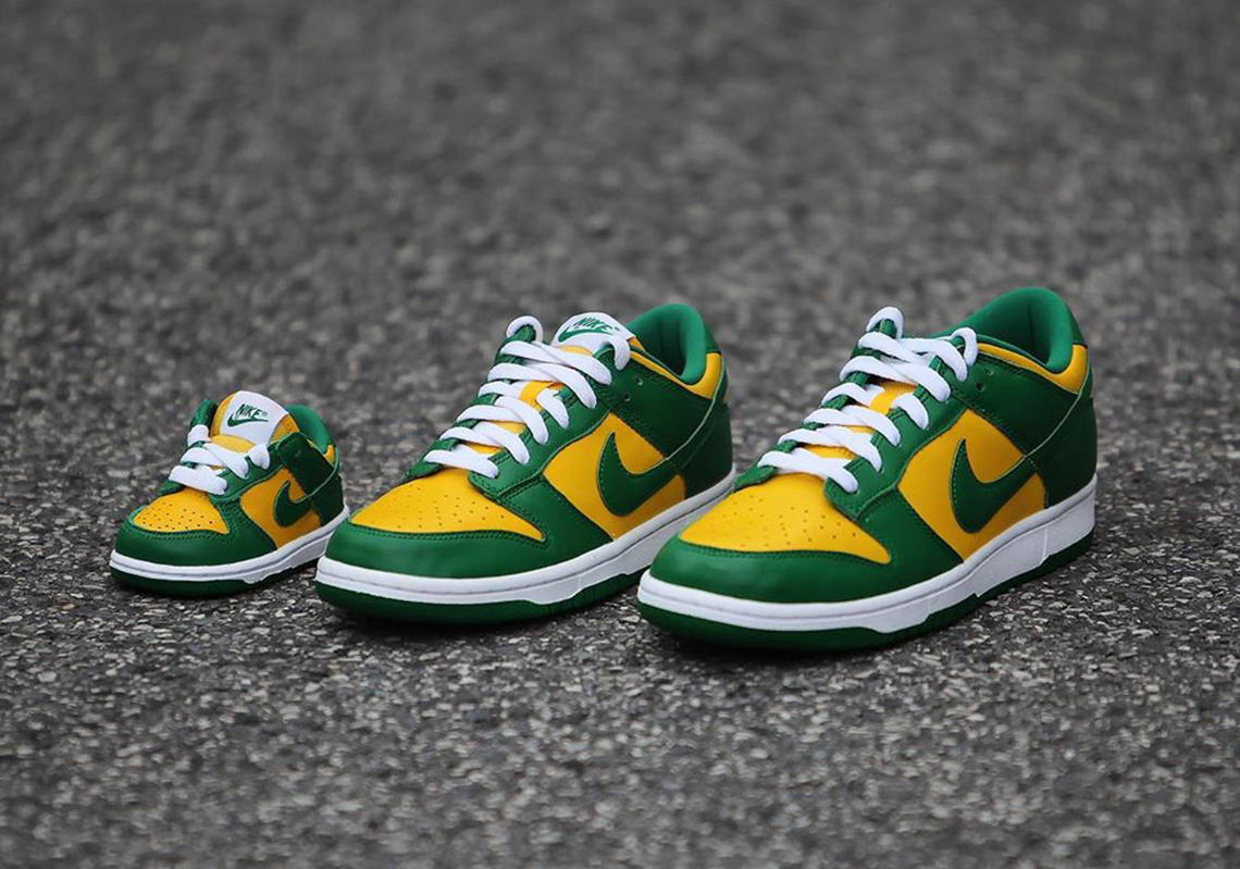 The Nike Dunk Low "Brazil" Will Be Releasing In Full Family Sizes