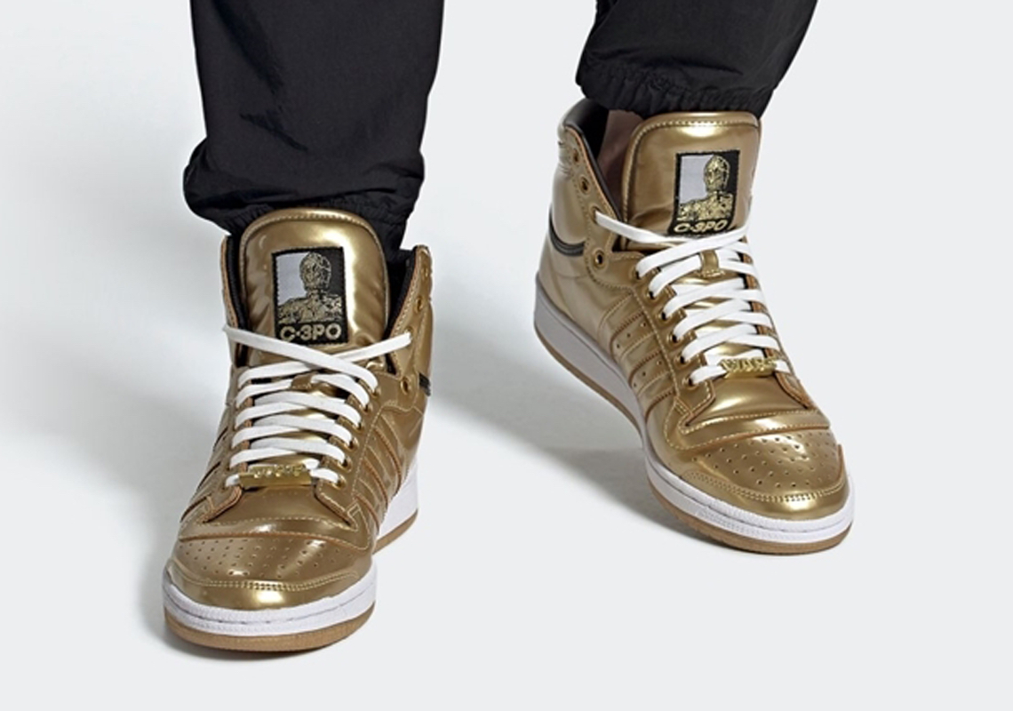 C-3PO Covers The adidas Top Ten Hi In Gold
