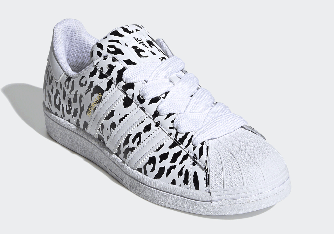 adidas superstar leopard white