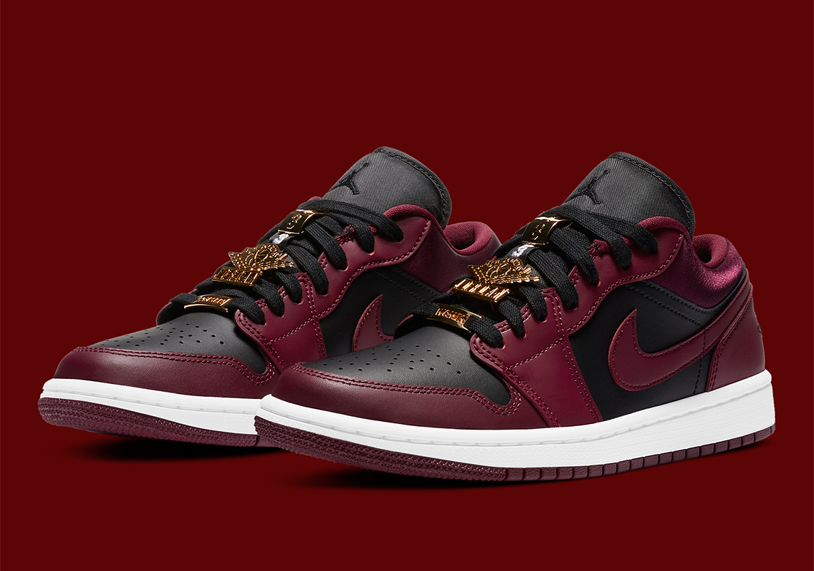 burgundy jordan ones