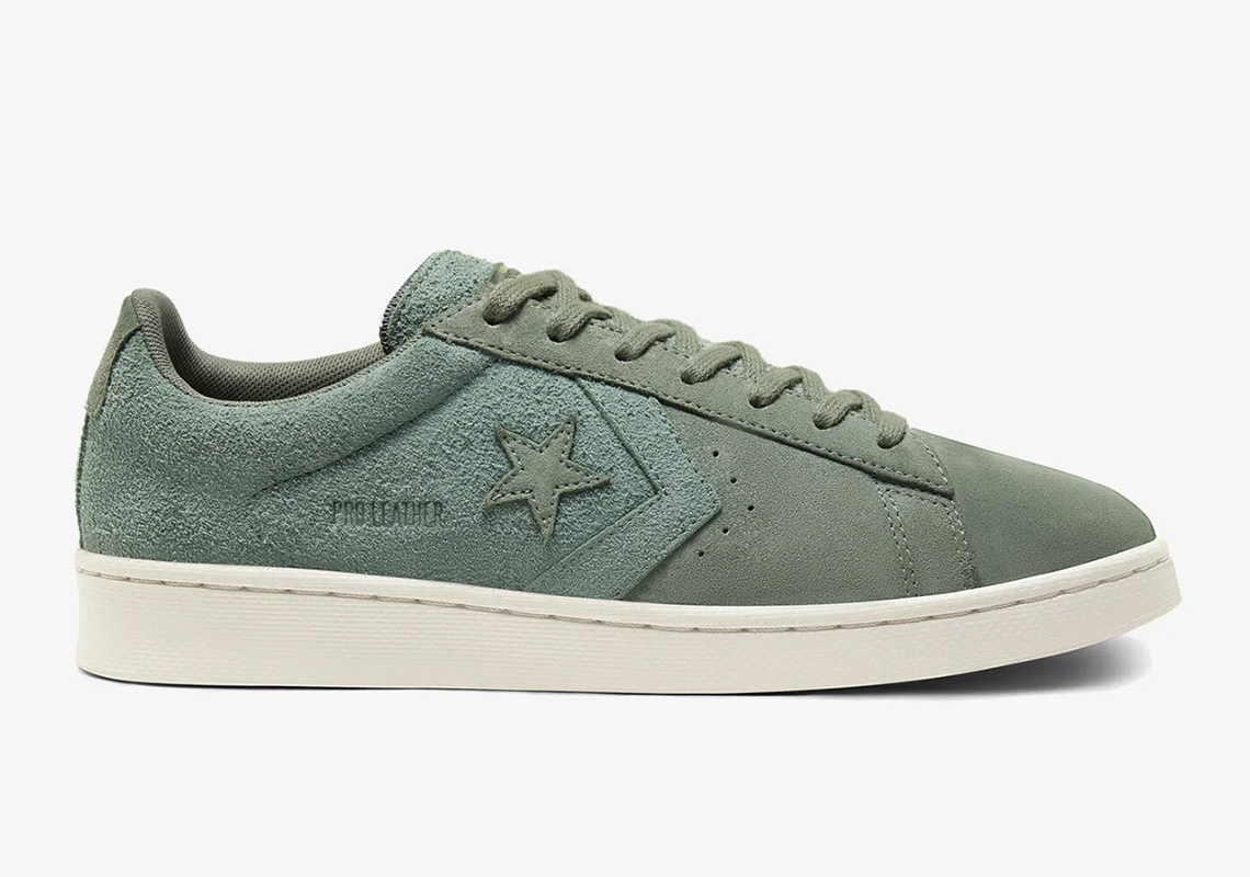 converse pro leather suede green