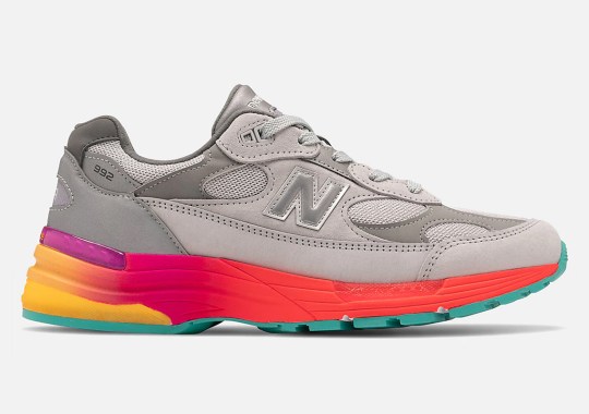 A Multi-Colored Midsole Appears Below A Simple Grey New Balance 992