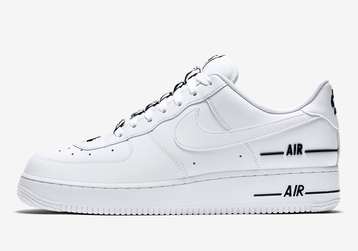 Nike Air Force 1 White Black Added Air 