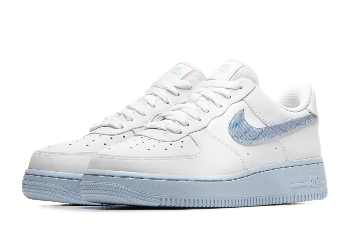 air force ones with blue swoosh
