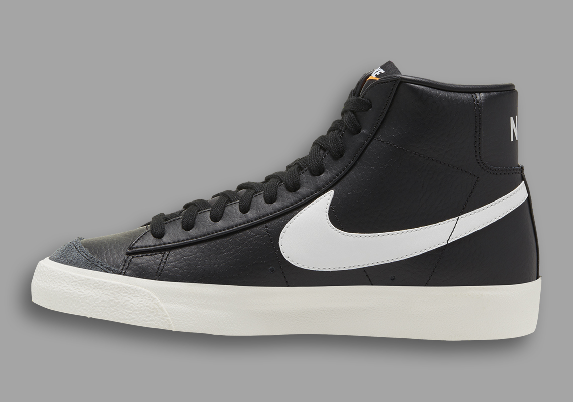 nike blazer mid black leather