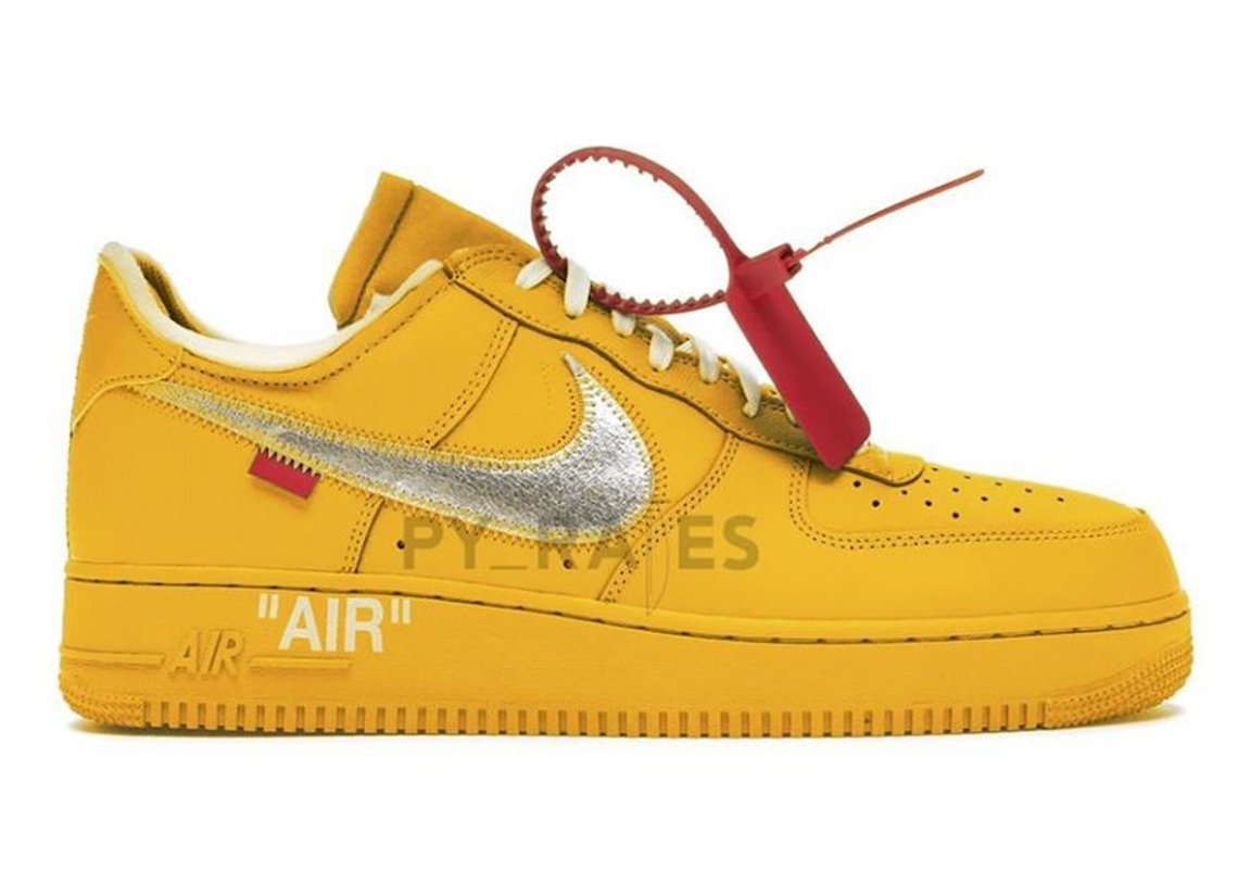white and yellow air force ones