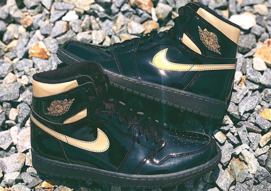 First Look At The Air Jordan 1 Retro High OG In Black And Gold Patent Leather