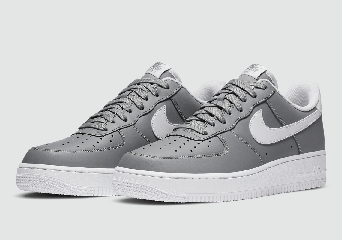 gray and white nike air force 1