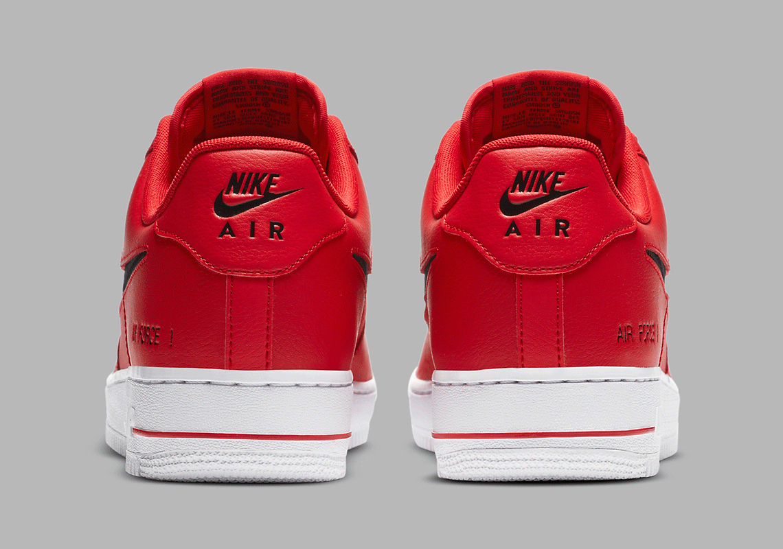 Nike Air Force 1 Red Cut-Out Swoosh CZ7377-600 | SneakerNews.com