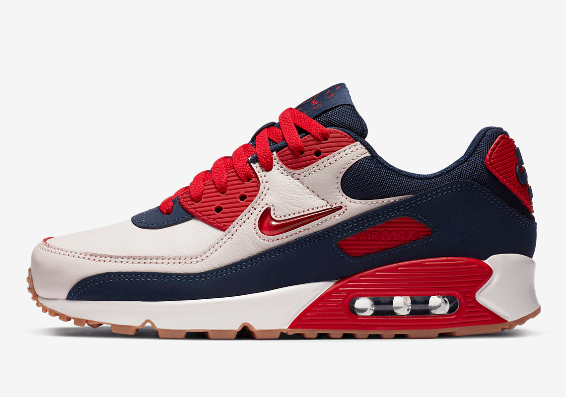navy blue and red air max