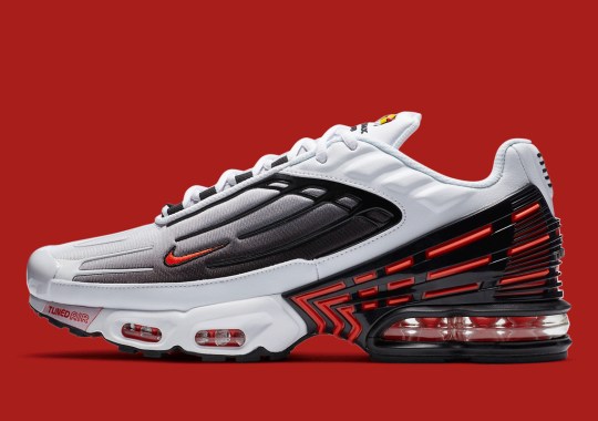 The Nike Air Max Plus 3 Appears In Classic White/Black/Red