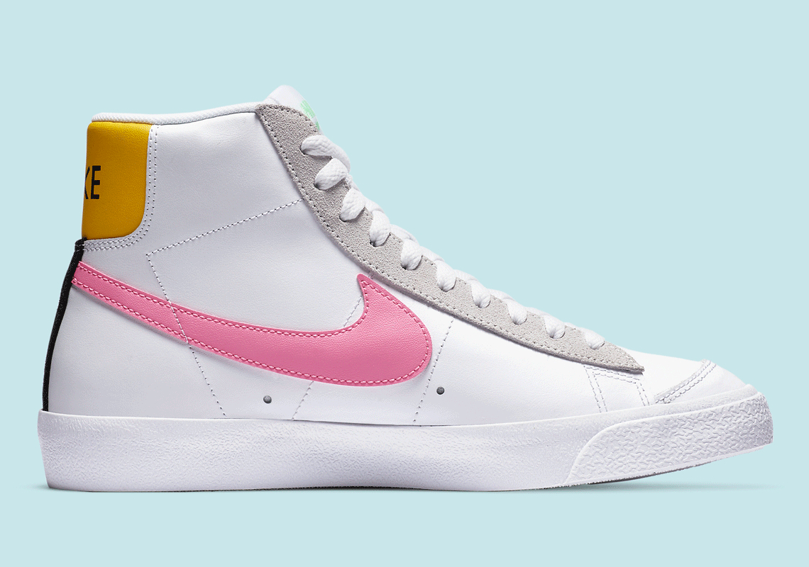 nike blazer mid 77 white pink and blue