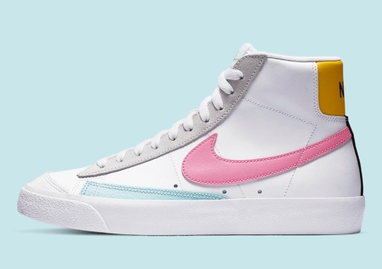 The Nike Blazer Mid ’77 Gets Pastel Accents On A White Leather Base