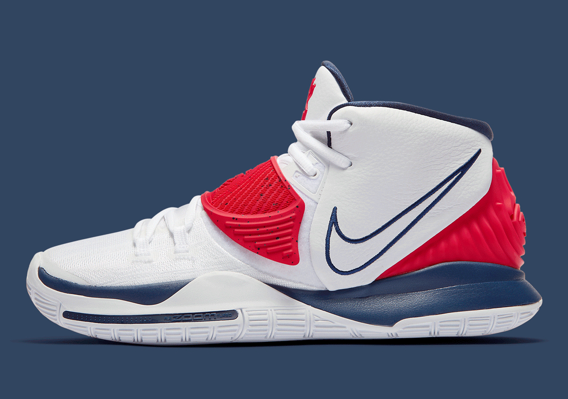 kyrie shoes red and white