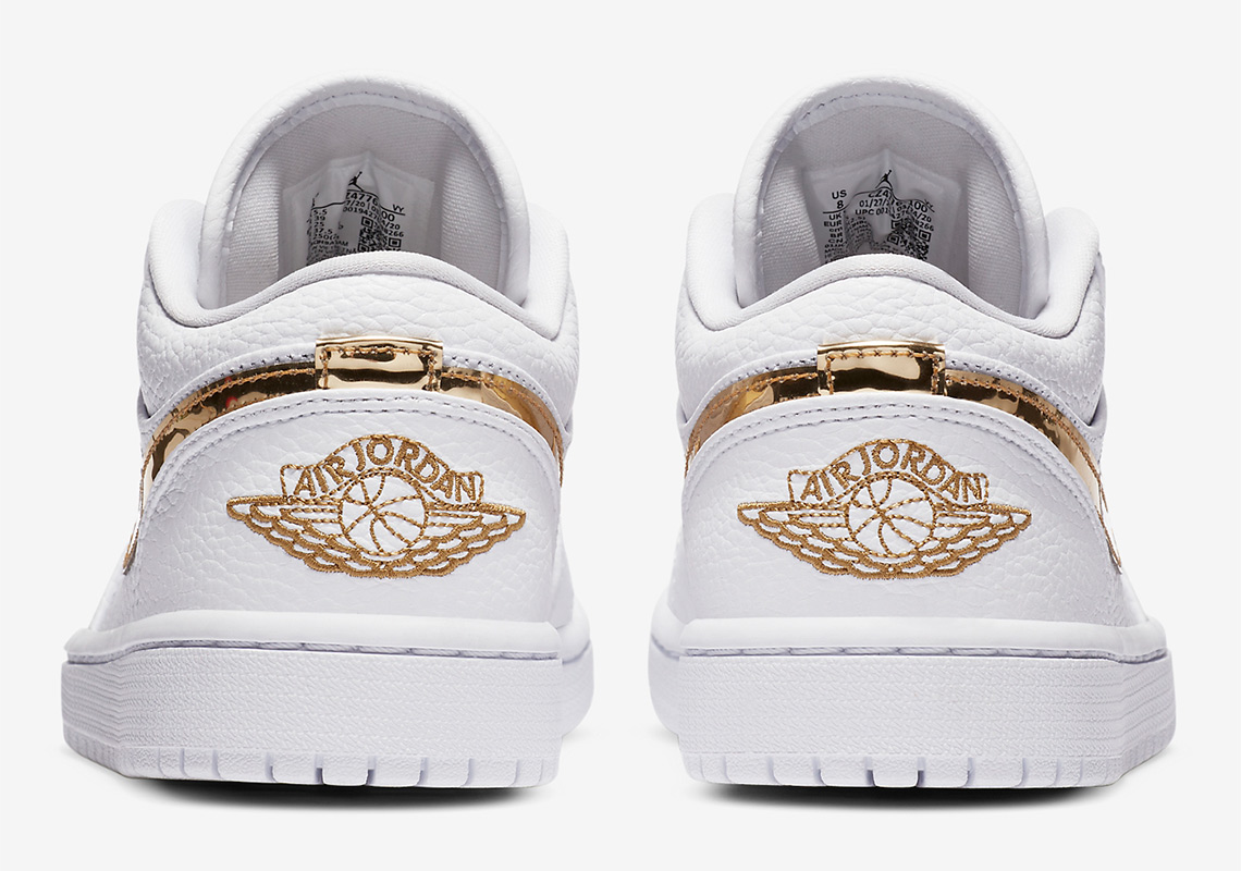 nike white shoes with gold tick