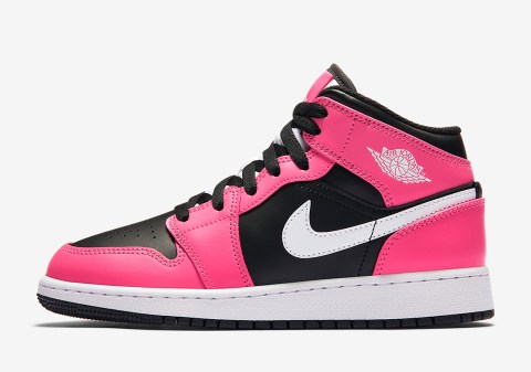 Air Jordan 1 Mid 555112-002 Black Pinksicle 