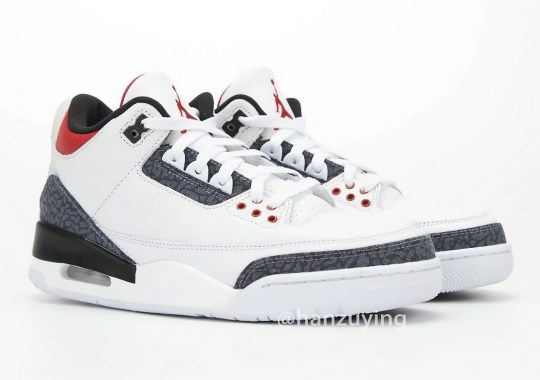 Best Look Yet At The Air Jordan 3 “Fire Red” With Denim