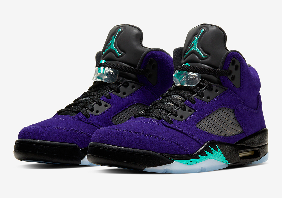 Purple Jordans 5