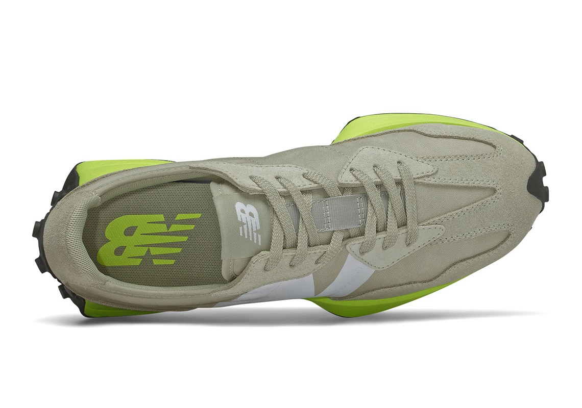 New Balance 327 Grey Neon Green 4
