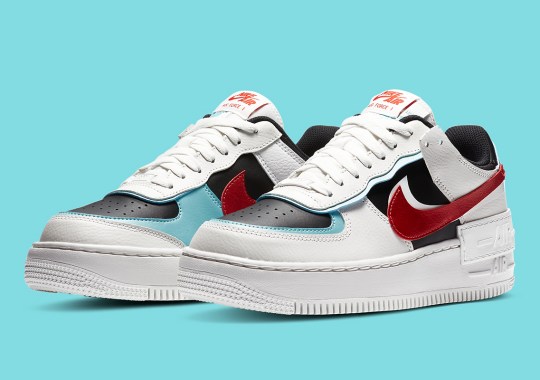 Nike Air Force 1 Low Shadow Is Here In Bleached Aqua And Chile Red