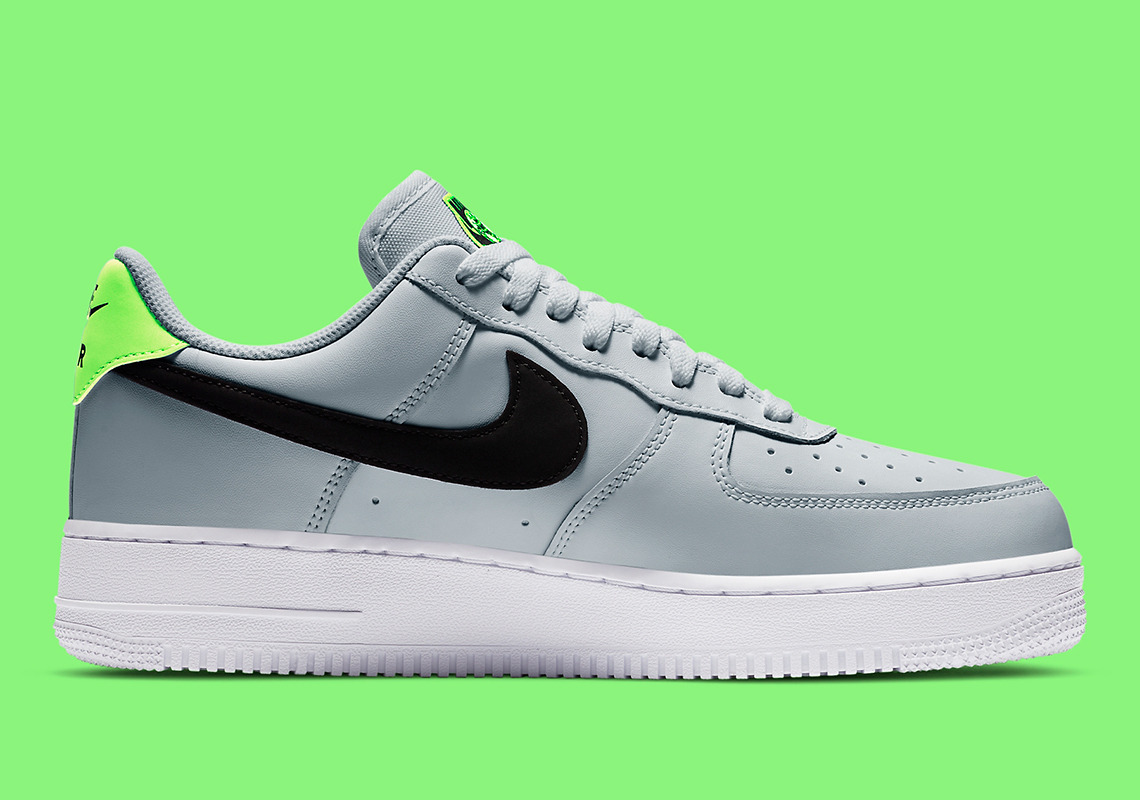 grey and green nike air force 1