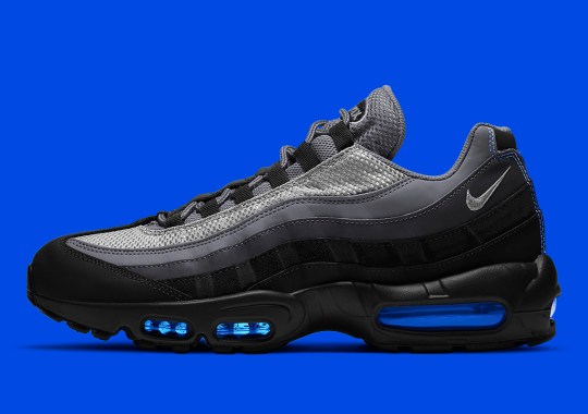 The Nike Air Max 95 Boasts A Classic Gradient With Bright Blue Air Units