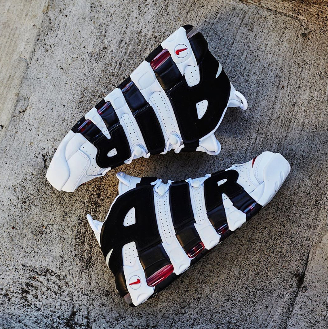 nike air uptempo white and black