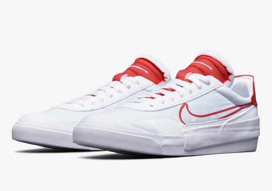 The Nike Drop-Type HBR Surfaces In A Clean White And University Red Colorway