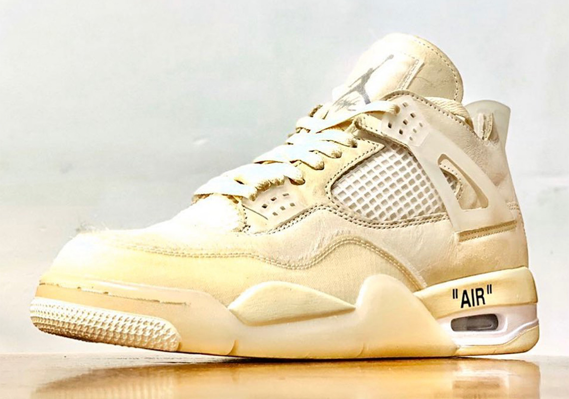 The Off-White x Air Jordan 4 "Sail" Release Date Is Revealed