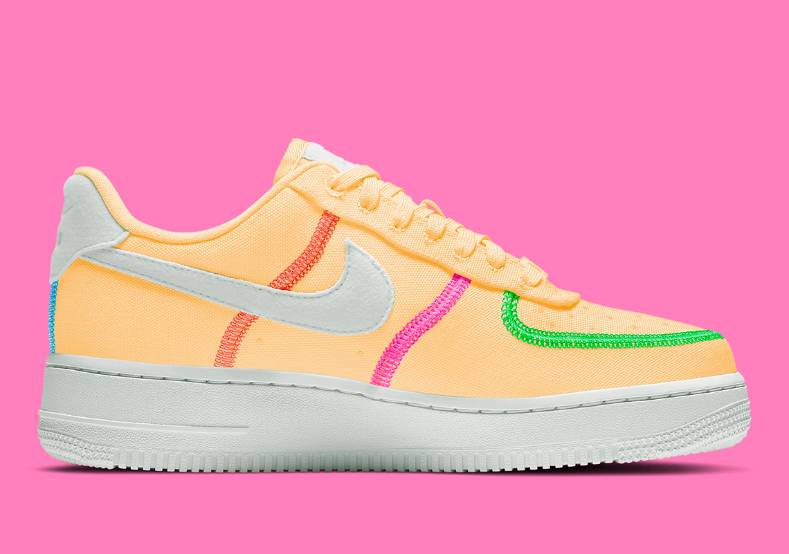 nike air force pink yellow