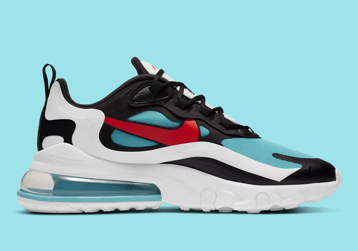 Nike Air Max 270 React ENG White/Black-Bleached Aqua-Chili Red