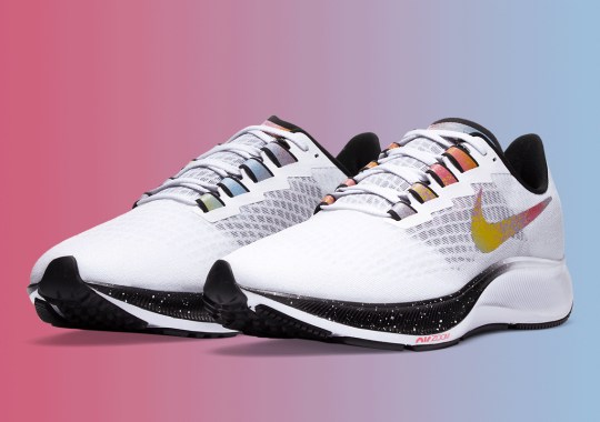 A Multi-colored Splatter Print Appears On The Newly Launched Nike Pegasus 37