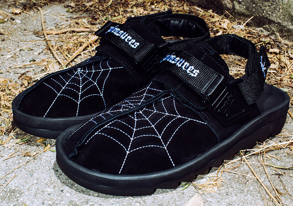 PLEASURES Dresses Up The reebok Black Beatnik With Spider Web Embroidery