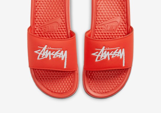 The Stussy x Nike Benassi Slides Drops On July 30th
