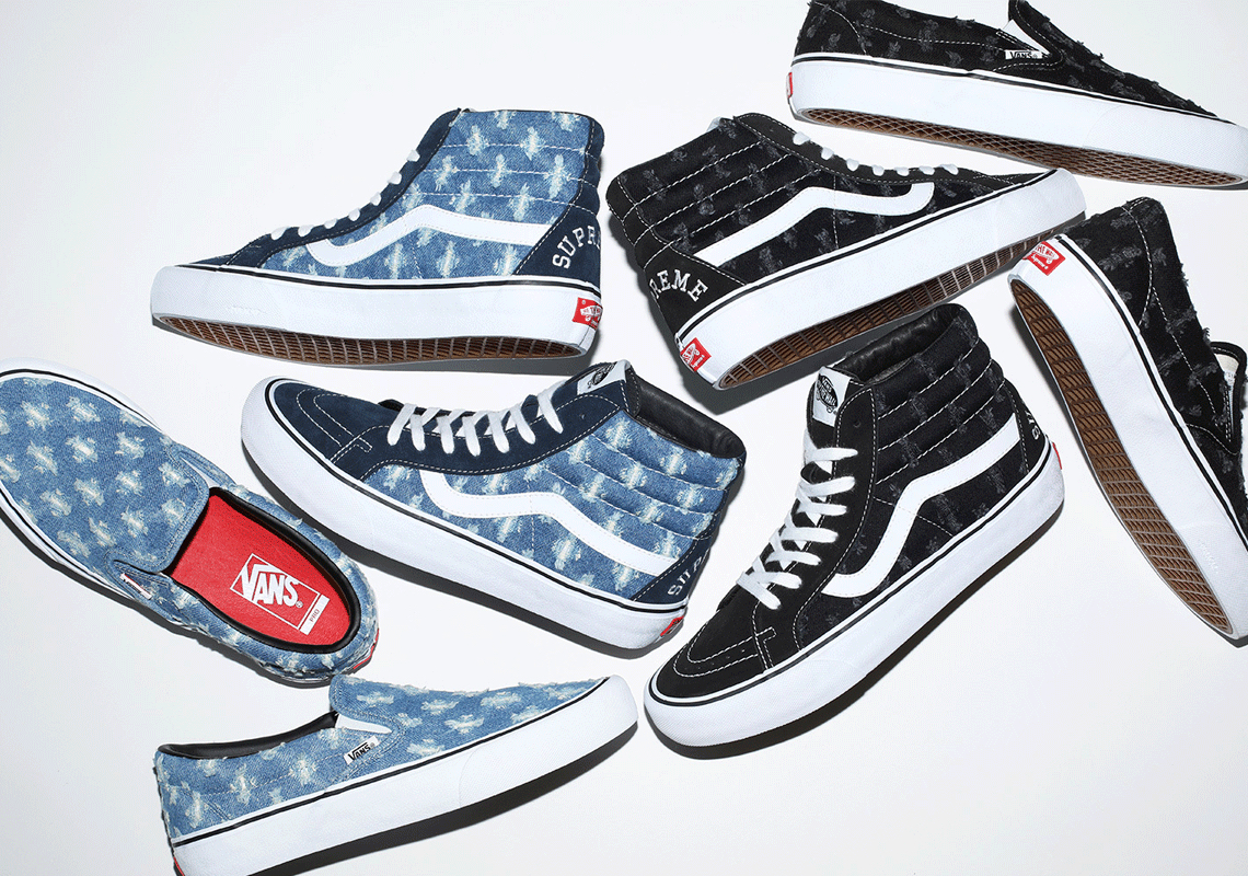 Supreme's First Vans Collaboration In 2020 Highlighted By Hole-Punched Denim