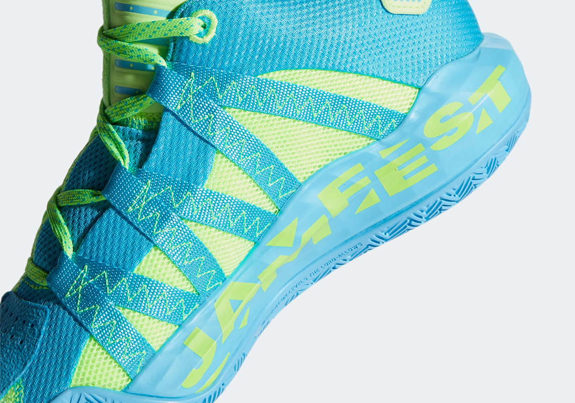 Upcoming adidas Dame 6 "Jam Fest" Splits Signal Green And Bright Cyan