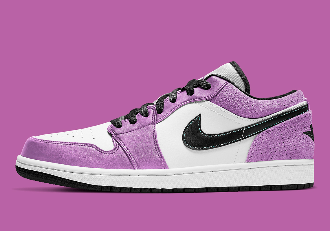 The Air Jordan 1 Low SE Covered In Light Purple Suede Overlays
