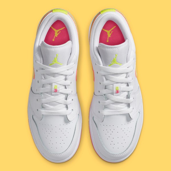 Air Jordan 1 Low GS White Yellow Pink CV4610-100 | SneakerNews.com