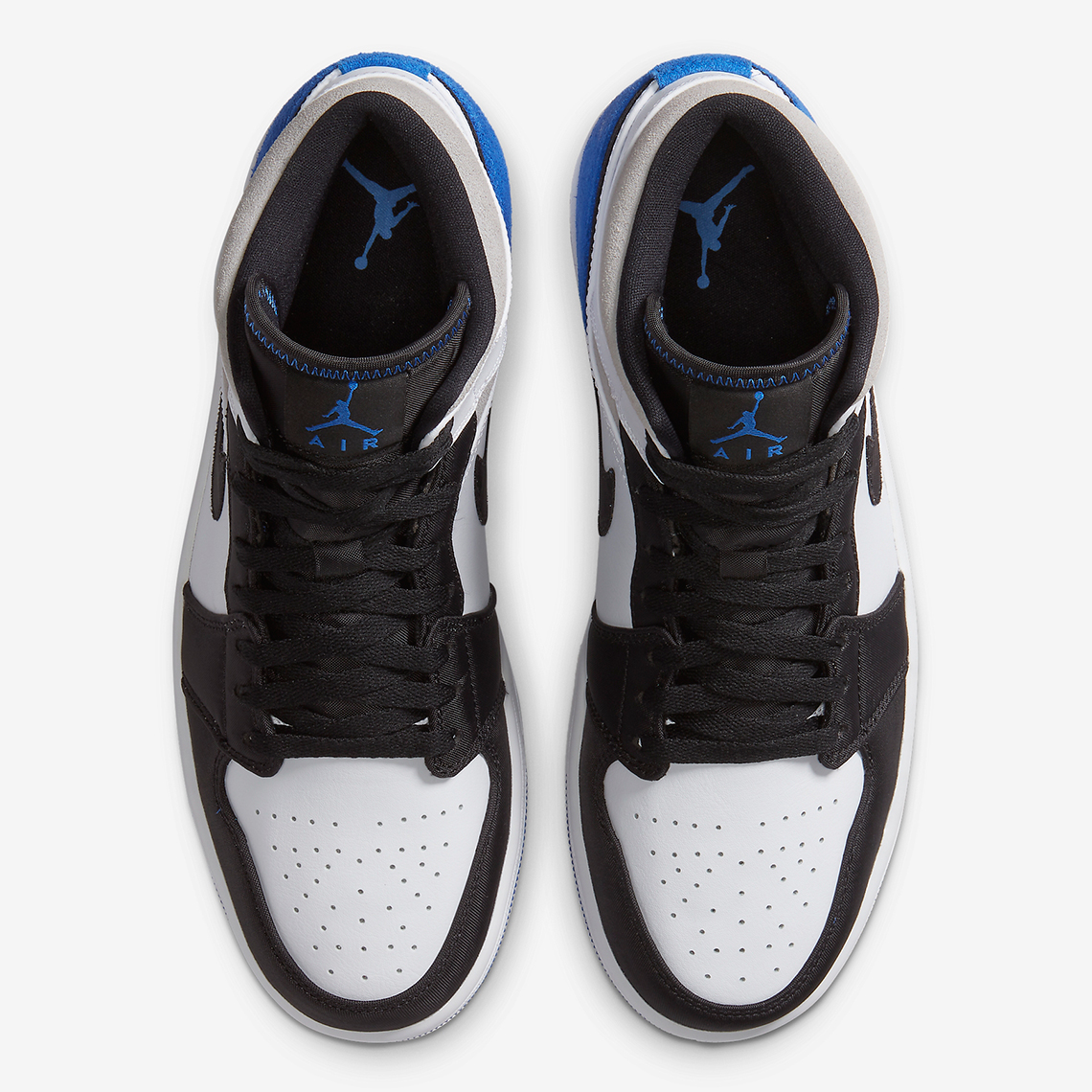 air jordan 1 mid se white hyper royal black