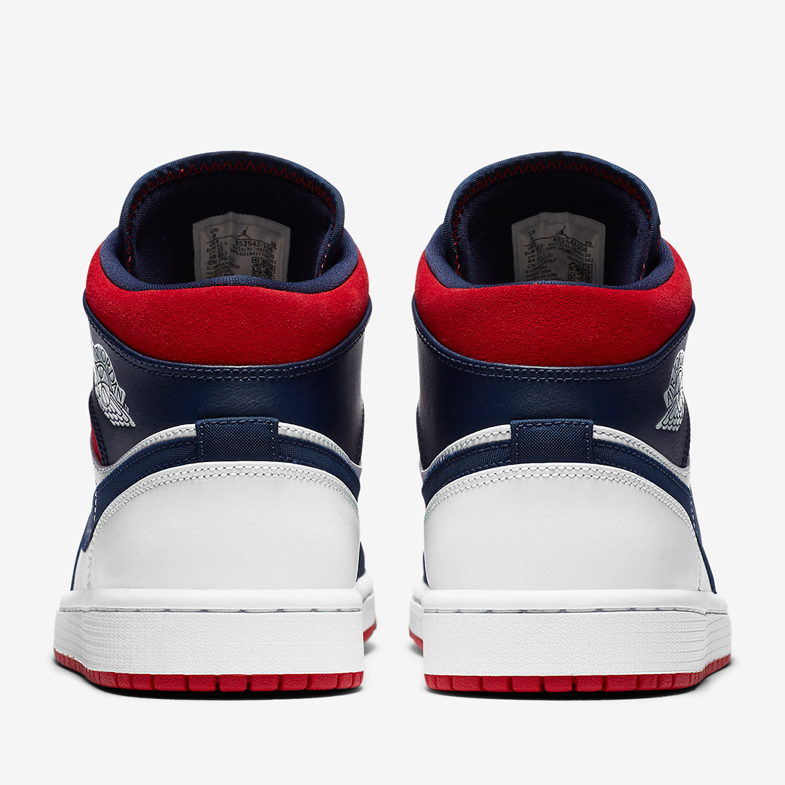 red navy blue and white jordans